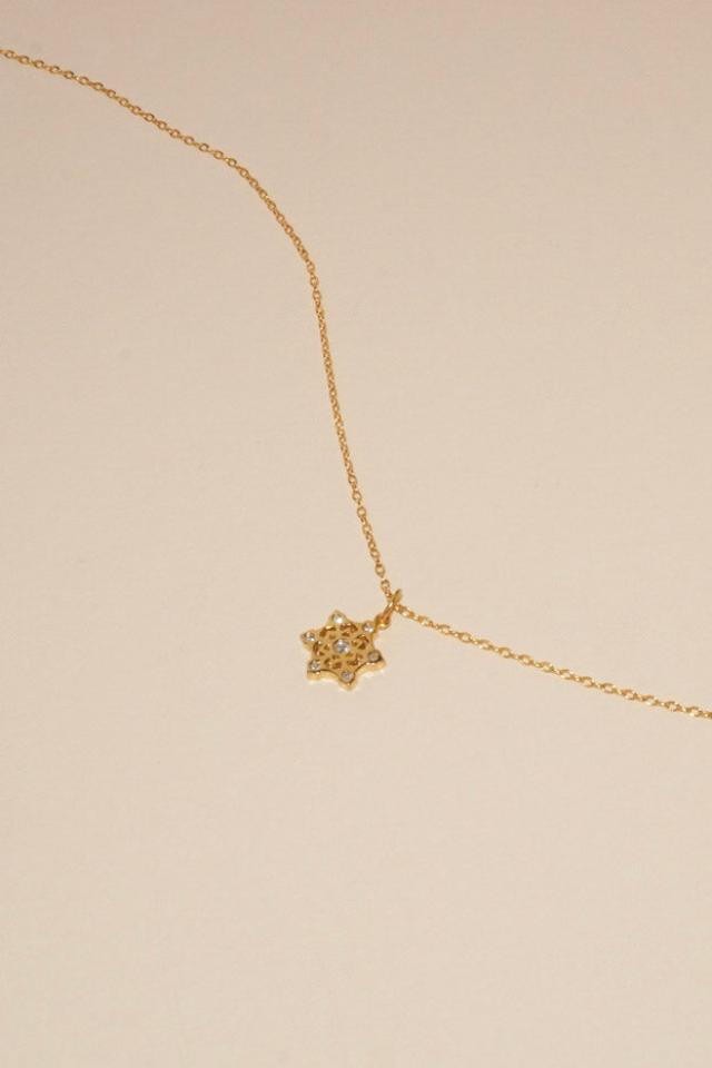 Gold Sparkling Snowflake Necklace