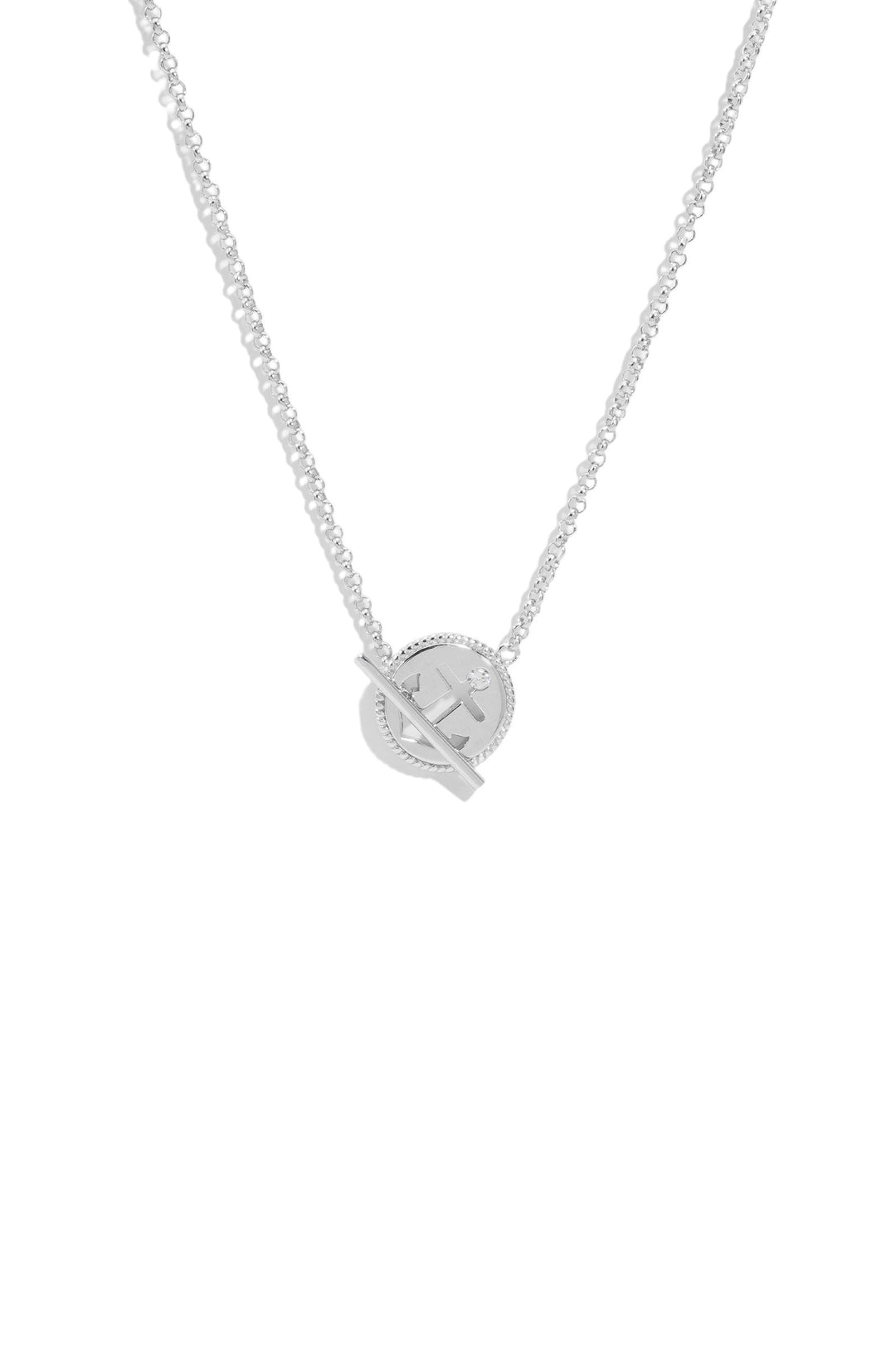 Courage Anchor Toggle Sterling Silver Necklace - Minimalist Lab