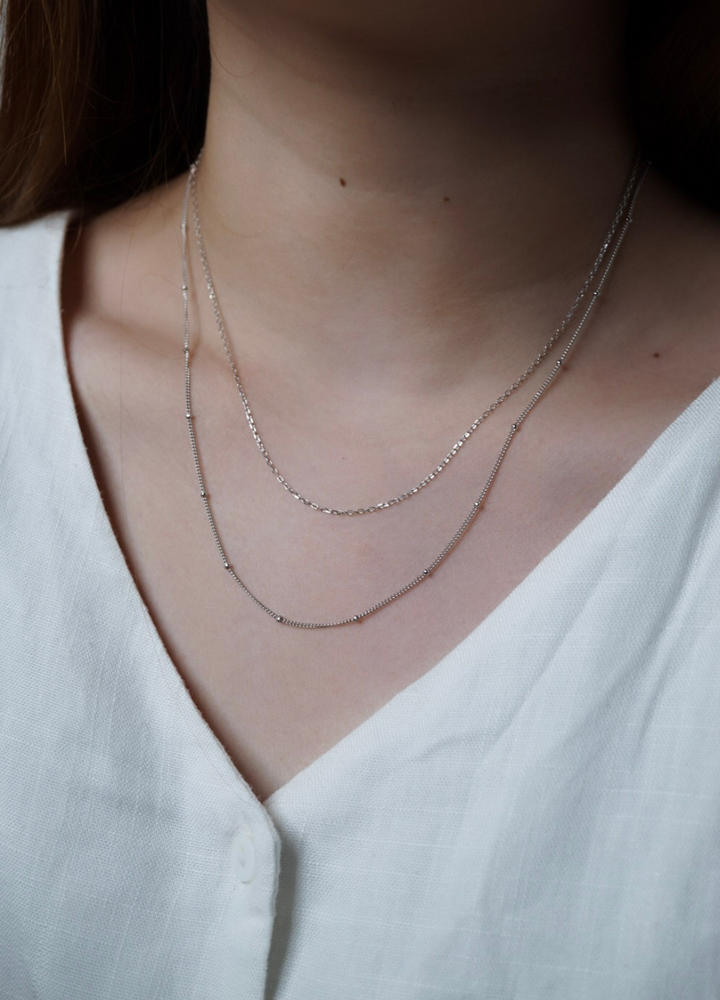 SATELLITE Sterling Silver Beaded Chain - Minimalist Lab