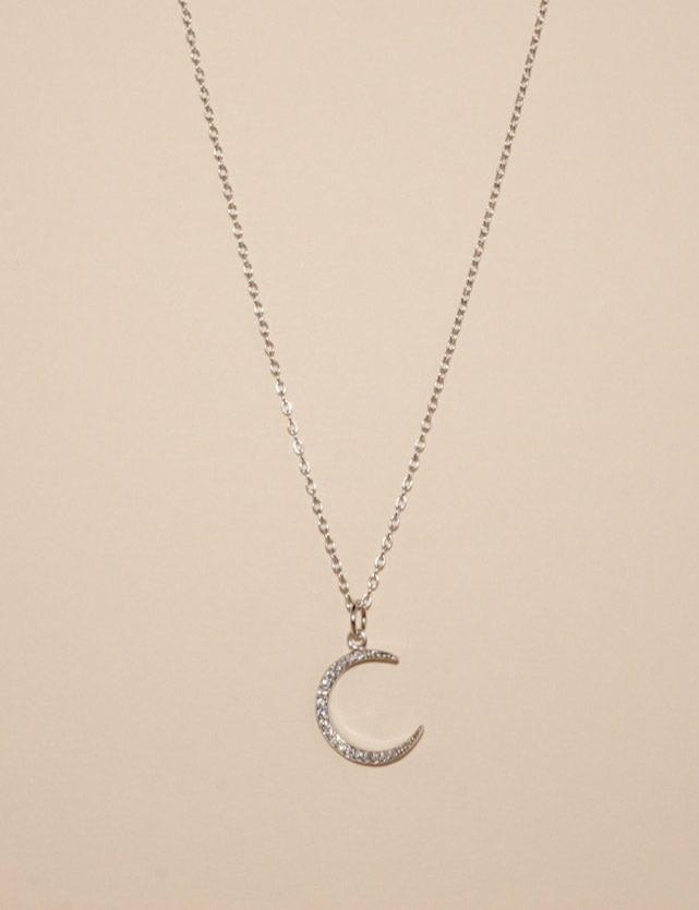 TANYA Night Moon Sterling Silver Necklace - Minimalist Lab