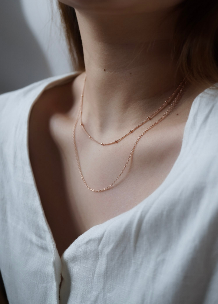 SATELLITE Sterling Silver Beaded Chain - Minimalist Lab