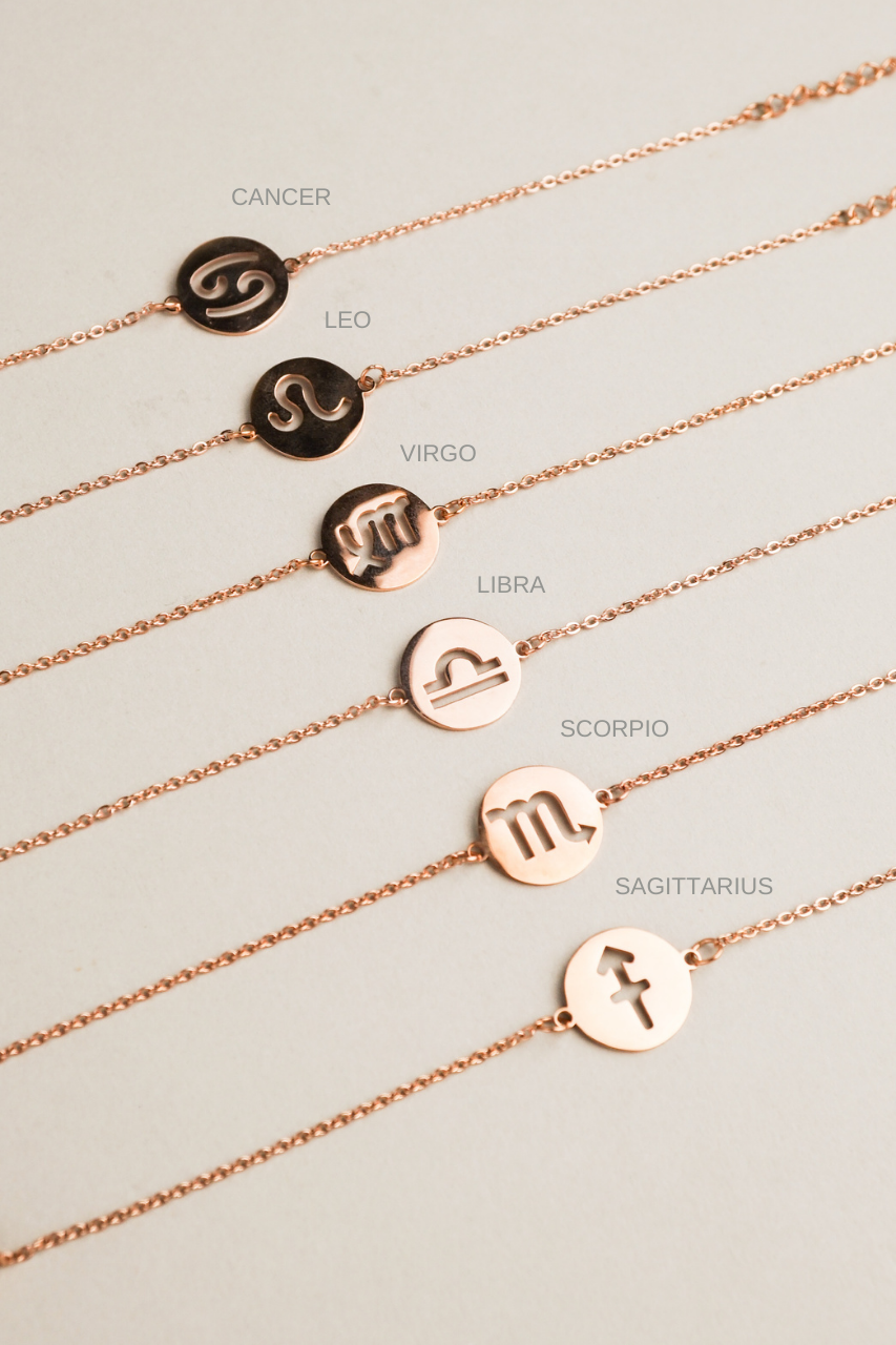 Rose Gold Horoscope Titanium Bracelet