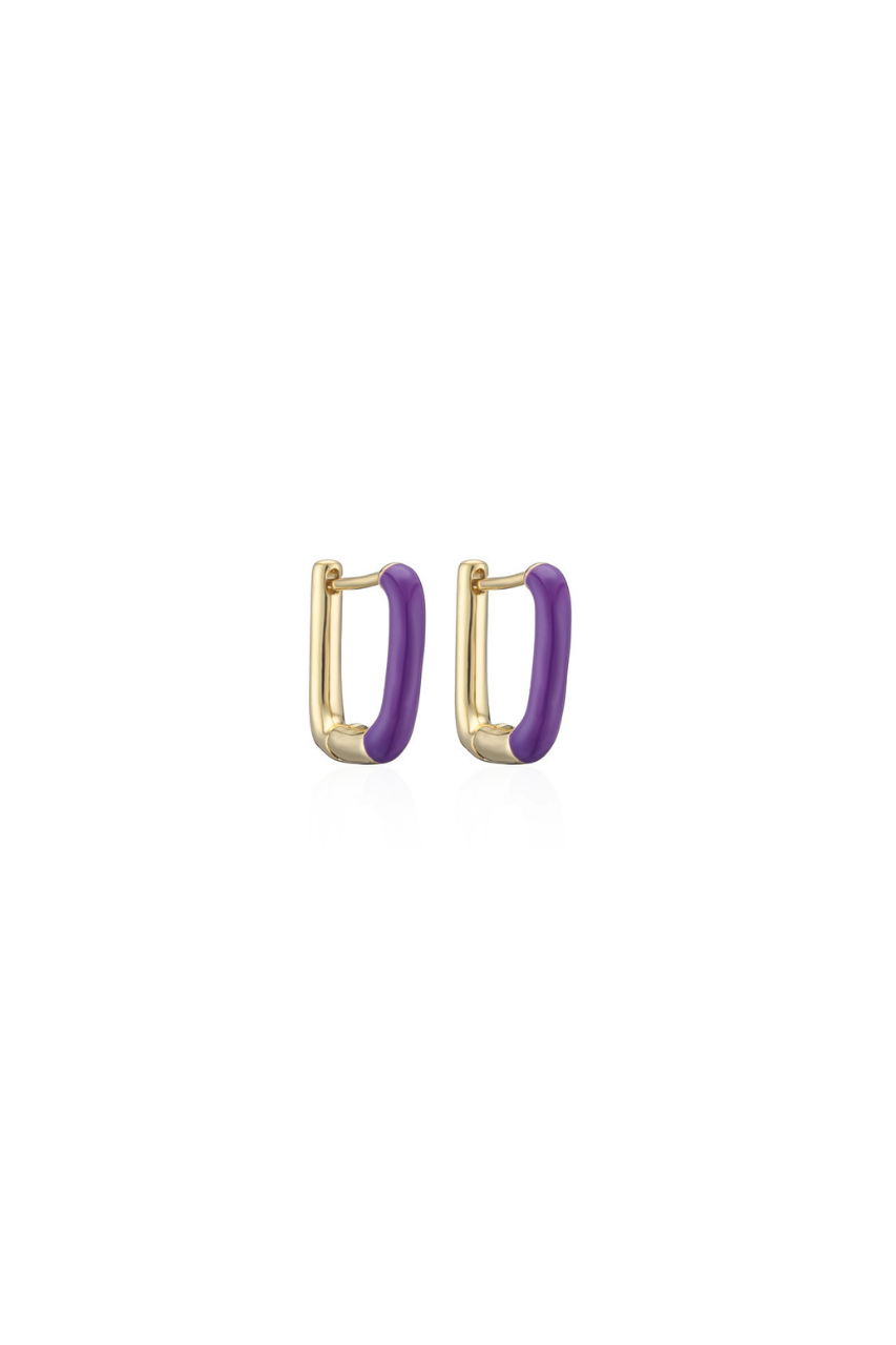 Colourful U-Shaped Huggie Hoop Earrings