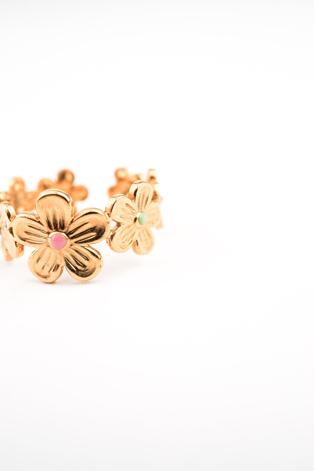 Golden Flowers Wrap Ring