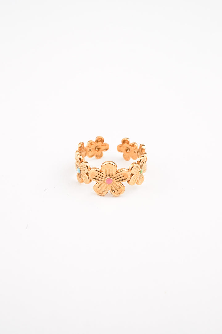 Golden Flowers Wrap Ring