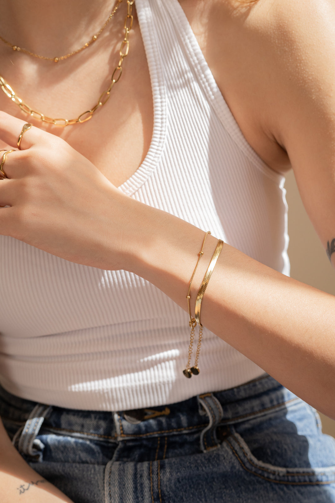 Rhea Satellite Snake Chain Essential Bracelet