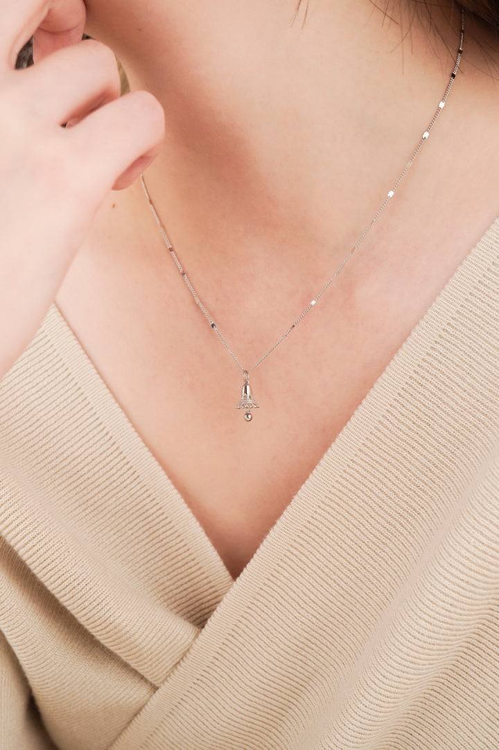 JUNIPER Christmas Bell Sterling Silver Necklace - Minimalist Lab