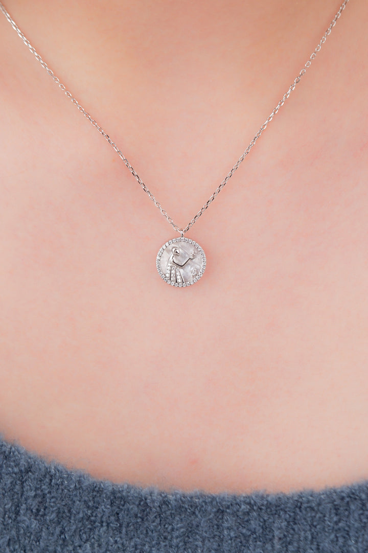 VIRGO Mother of Pearl Sterling Silver Necklace