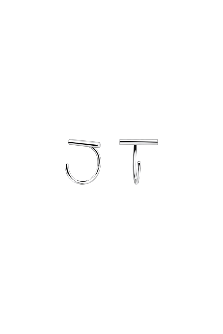 NESSA Petite Bar Sterling Silver Ear Huggers - Minimalist Lab