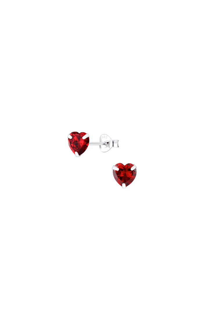 MEGAN Heart Sterling Silver Ear Studs