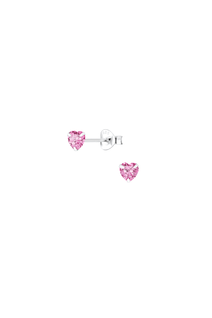 MEGAN Heart Sterling Silver Ear Studs