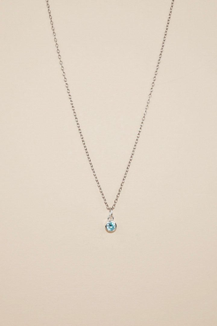 BIJOU Birthstone Sterling Silver Necklace - Minimalist Lab