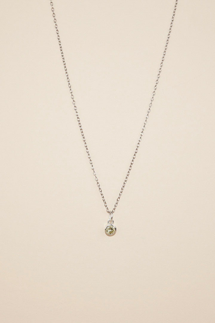 BIJOU Birthstone Sterling Silver Necklace - Minimalist Lab