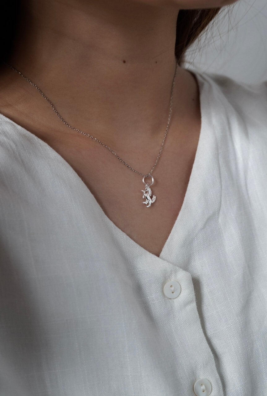 ALTHEA Unicorn Sterling Silver Necklace - Minimalist Lab